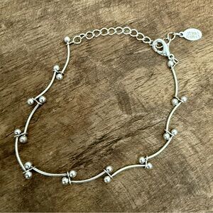 Silver Tone Beaded Bar Bracelet - Cool Jewels